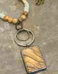 Bohemian Stone & Link Drop Necklace