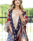 Vintage Inspired USA Print Kimono