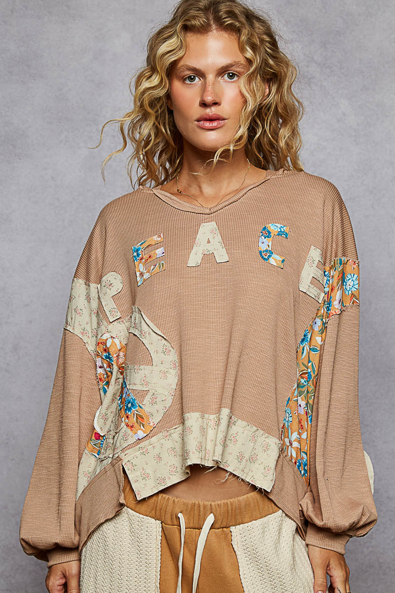 Peace Love Hooded Top