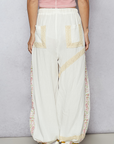 Floral Embroidery Boho Joggers