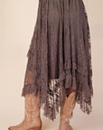 Allover Lace Sharkbite Skirt