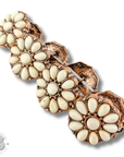 White stone flower shape bracelet - LC