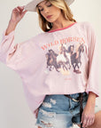 Wild Horses 3/4 Oversized Teeh