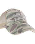 Embroidered American Flag Camo Hat