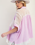 Lace Color Mix Gauze Shirt