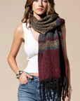 Giant Burgundy Plaid Scarf