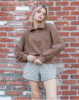 Lux Brushed Quarter Zip Top