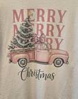 Pink Christmas Vintage Truck Graphic