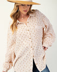Floral Print Gauze Button Down