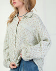 Floral Print Gauze Button Down
