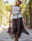 Allover Lace Sharkbite Skirt