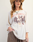Wild Horses 3/4 Oversized Teeh