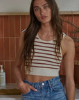 Stripe Seamless Crop Tank