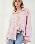 Floral Print Gauze Button Down