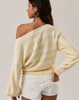 BOAT NECK DOLMAN SLEEVE SWEATER TOP
