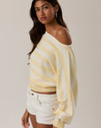 BOAT NECK DOLMAN SLEEVE SWEATER TOP