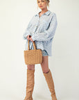Floral Print Gauze Button Down