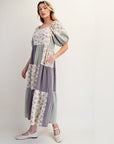 Floral Gauze Patched Maxi