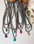 Multi Layered Necklace Navajo Bead Semi Stone Necklace