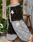 Falling For It Patched Pants Black