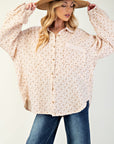 Floral Print Gauze Button Down