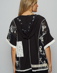Edgy Crochet Lace Hoodie Top