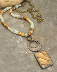Bohemian Stone & Link Drop Necklace