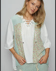 Floral Lace up Hoodie Top