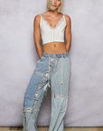 Addison Denim Patched Pants