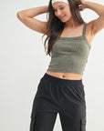 Mineral Wash Square Neck Tank