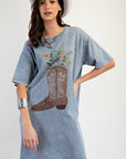 Head Over Boots Shirt Dress