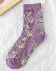 Rufia - Purple Embossed Socks