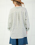 Floral Print Gauze Button Down