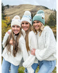 Daisy Patterned Faux Fur Beanie