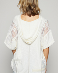 Edgy Crochet Lace Hoodie Top