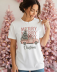 Pink Christmas Vintage Truck Graphic