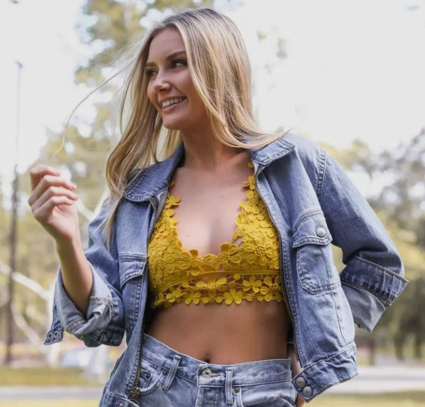 Crochet Floral Lace Bralette