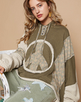 Peace Floral Knitted Hoodie