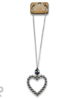 Pearl open heart chain necklace with Austrian crystal