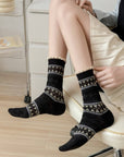 Rufia - Maillard Lace Trim Crew Socks - Elegant & Warm