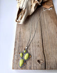 Western Cactus Stone Pendant Necklace