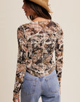 Floral Patchwork Mesh Top