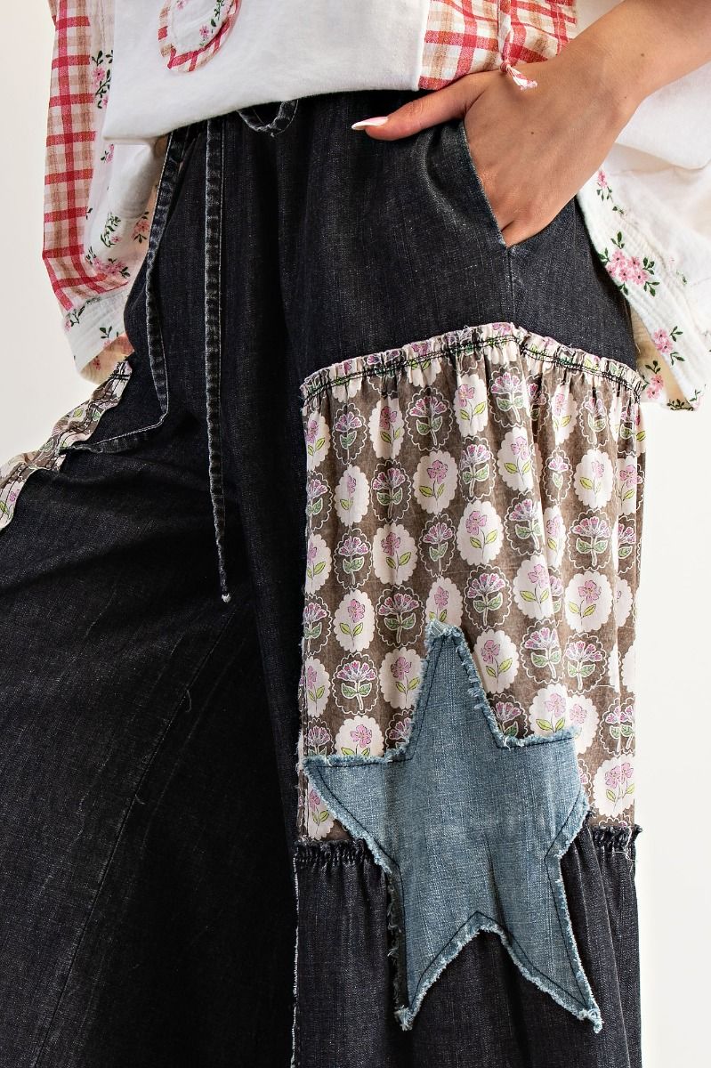 Chic Star Patchwork Pants