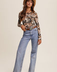 Floral Patchwork Mesh Top