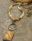 Bohemian Stone & Link Drop Necklace