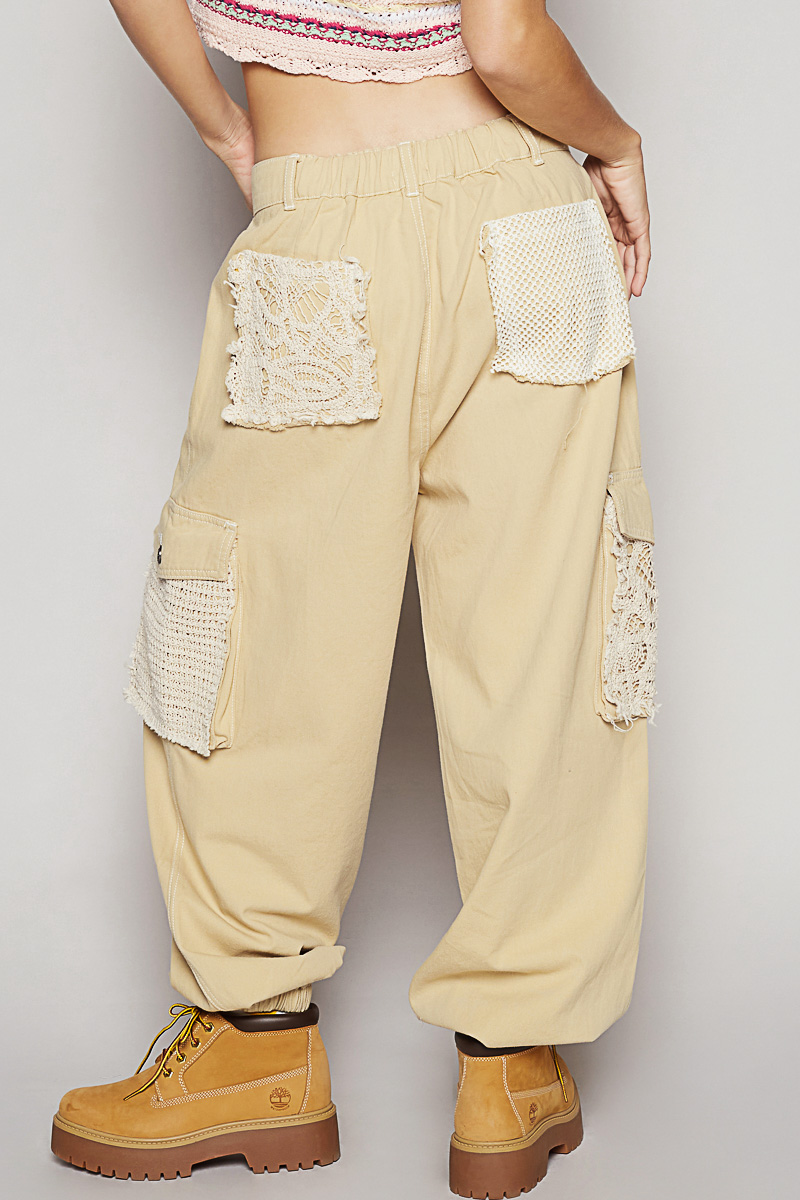 Crochet Twill Jogger Pants