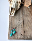 Western Cactus Stone Pendant Necklace