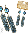 Bead wrapped hexagon dangle earring with Austrian crystal