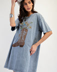 Head Over Boots Shirt Dress