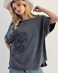 Lace Flower Knit Top